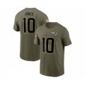 New England Patriots #10 Mac Jones 2022 Olive Salute to Service T-Shirt