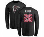 Atlanta Falcons #26 Isaiah Oliver Black Name & Number Logo Long Sleeve T-Shirt