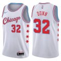 Nike Chicago Bulls #32 Kris Dunn Swingman White NBA Jersey - City Edition
