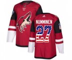 Arizona Coyotes #27 Teppo Numminen Authentic Red USA Flag Fashion Hockey Jersey