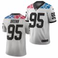 Carolina Panthers #95 Derrick Brown Nike 2021 White City Edition Vapor Limited Jersey