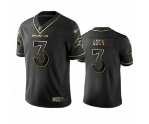 Denver Broncos #3 Drew Lock Black Golden Edition Limited Football Jersey