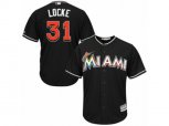 Miami Marlins #31 Jeff Locke Replica Black Alternate 2 Cool Base MLB Jersey