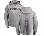 Minnesota Vikings #65 Pat Elflein Ash Backer Pullover Hoodie