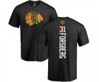 Chicago Blackhawks #31 Anton Forsberg Black Backer T-Shirt