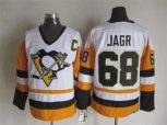 Pittsburgh Penguins #68 Jagr Throwback white-yellow jerseys