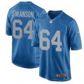 Detroit Lions #64 Travis Swanson Game Blue Alternate NFL Jersey
