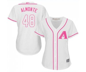Women\'s Arizona Diamondbacks #48 Abraham Almonte Replica White Fashion Baseball Jersey