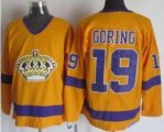 Los Angeles Kings #19 Butch Goring Yellow Purple CCM Throwback Stitched Hockey Jersey
