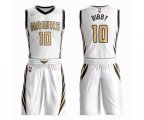 Atlanta Hawks #10 Mike Bibby Authentic White Basketball Suit Jersey - City Edition