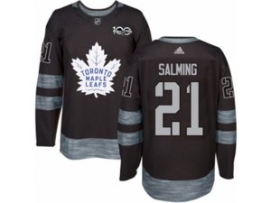 Toronto Maple Leafs #21 Borje Salming Authentic Black 1917-2017 100th Anniversary NHL Jersey