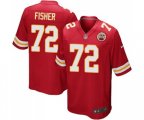 Kansas City Chiefs #72 Eric Fisher Game Red Team Color Football Jersey