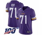 Minnesota Vikings #71 Riley Reiff Purple Team Color Vapor Untouchable Limited Player 100th Season Football Jersey