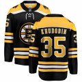 Boston Bruins #35 Anton Khudobin Authentic Black Home Fanatics Branded Breakaway NHL Jersey