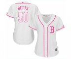 Women's Boston Red Sox #50 Mookie Betts Replica White Fashion Baseball Jersey