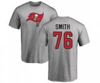 Tampa Bay Buccaneers #76 Donovan Smith Ash Name & Number Logo T-Shirt