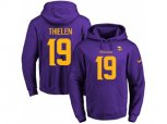 Minnesota Vikings #19 Adam Thielen Purple(Gold No.) Name & Number Pullover NFL Hoodie