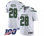 New York Jets #28 Curtis Martin White Vapor Untouchable Limited Player 100th Season Football Jersey
