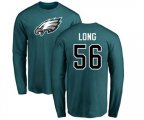 Philadelphia Eagles #56 Chris Long Green Name & Number Logo Long Sleeve T-Shirt