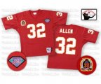 Kansas City Chiefs #32 Marcus Allen Red 75TH Patch Authentic Throwback Football Jersey