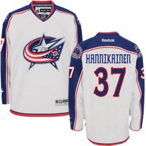 Columbus Blue Jackets #37 Markus Hannikainen Authentic White Away NHL Jersey