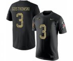 New England Patriots #3 Stephen Gostkowski Black Camo Salute to Service T-Shirt
