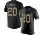 Pittsburgh Steelers #20 Rocky Bleier Black Camo Salute to Service T-Shirt