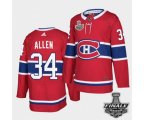 Montreal Canadiens #34 Jake Allen Red Home Authentic 2021 NHL Stanley Cup Final Patch Jersey