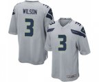 Seattle Seahawks #3 Russell Wilson Game Grey Alternate Football Jersey