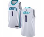 Charlotte Hornets #1 Muggsy Bogues Authentic White Basketball Jersey - Association Edition