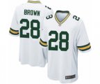 Green Bay Packers #28 Tony Brown Game White Football Jersey
