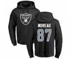 Oakland Raiders #87 Foster Moreau Black Name & Number Logo Pullover Hoodie