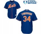 New York Mets #34 Noah Syndergaard Replica Royal Blue Alternate Home Cool Base Baseball Jersey