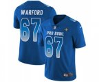 New Orleans Saints #67 Larry Warford Limited Royal Blue 2018 Pro Bowl Football Jersey