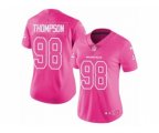 Women Cincinnati Bengals #98 Brandon Thompson Limited Pink Rush Fashion NFL Jersey
