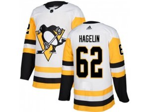 Adidas Pittsburgh Penguins #62 Carl Hagelin White Road Authentic Stitched NHL Jersey
