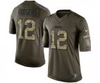 Green Bay Packers #12 Aaron Rodgers Elite Green Salute to Service Football Jersey