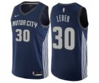 Detroit Pistons #30 Jon Leuer Swingman Navy Blue NBA Jersey - City Edition