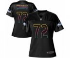 Women Seattle Seahawks #72 Al Woods Game Black Fashion Football Jersey