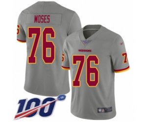 Washington Redskins #76 Morgan Moses Limited Gray Inverted Legend 100th Season Football Jersey