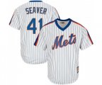 New York Mets #41 Tom Seaver Authentic White Cooperstown Baseball Jersey