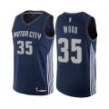 Detroit Pistons #35 Christian Wood Authentic Navy Blue Basketball Jersey - City Edition