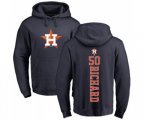 Houston Astros #50 J.R. Richard Navy Blue Backer Pullover Hoodie