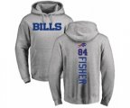 Buffalo Bills #84 Jake Fisher Ash Backer Pullover Hoodie