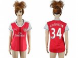 Women Arsenal #34 Coquelin Home Soccer Club Jersey