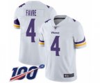 Minnesota Vikings #4 Brett Favre White Vapor Untouchable Limited Player 100th Season Football Jersey