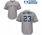 New York Yankees #23 Don Mattingly Replica Grey Road Baseball Jersey