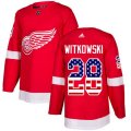 Detroit Red Wings #28 Luke Witkowski Authentic Red USA Flag Fashion NHL Jersey