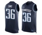 Tennessee Titans #36 LeShaun Sims Limited Navy Blue Player Name & Number Tank Top Football Jersey