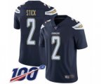 Los Angeles Chargers #2 Easton Stick Navy Blue Team Color Vapor Untouchable Limited Player 100th Season Football Jersey